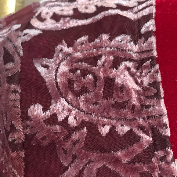 Sheer Velvet Burnout Peasant Boho Hippie Baby Doll Top Medium - Picture 5 of 8